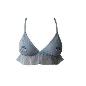 Koton Blue Transparent Tulle Bra Size S